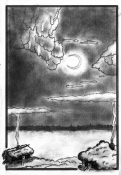 "ЛУННАЯ НОЧь", иллюстрация к стихотворению В. Костюка "Лунный свет" (рисунок В. Костюка)